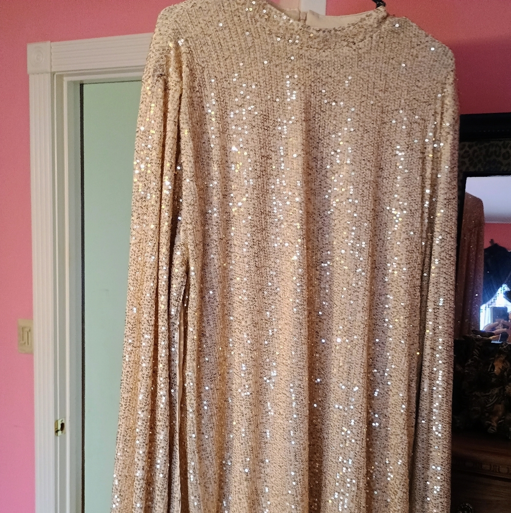 Sparkling Sequin Long Sleeve Dress